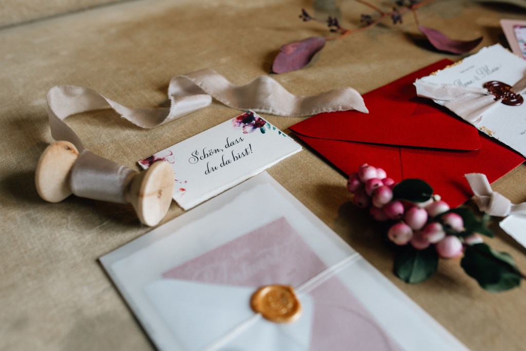 Hochzeitspapeterie Nahaufnahme